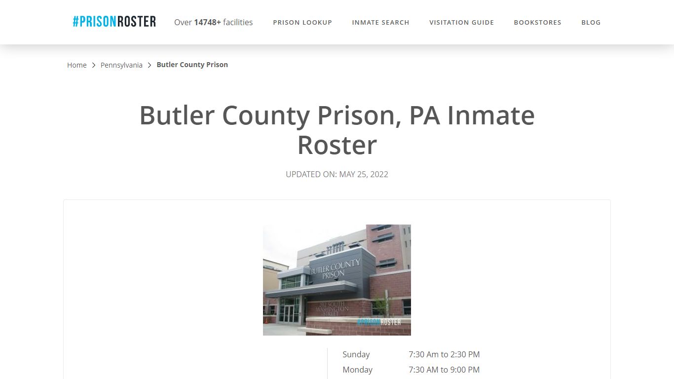 Butler County Prison, PA Inmate Roster - Prisonroster